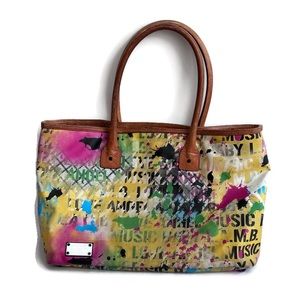 L.A.M.B Original Vintage Leather Laptop Work Tote Bag